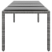 vidaXL Mesa jardín vidrio templado ratán sintético gris 250x100x75 cm