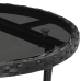 Mesa de jardín vidrio templado ratán sintético negro Ø60x75 cm