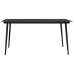 Mesa de comedor de jardín acero y vidrio negra 150x80x74 cm