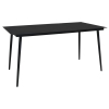 Mesa de comedor de jardín acero y vidrio negra 190x90x74 cm