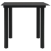 vidaXL Mesa de comedor de jardín acero y vidrio negra 80x80x74 cm