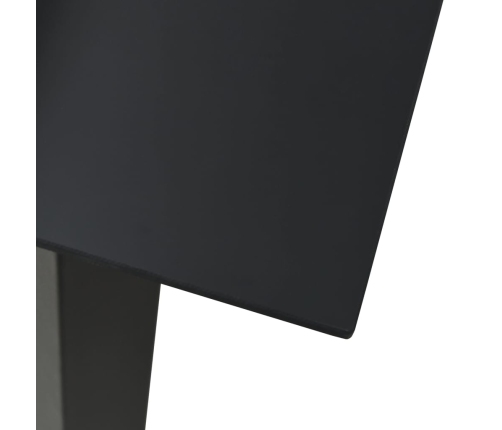 vidaXL Mesa de comedor de jardín acero y vidrio negra 80x80x74 cm