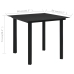 vidaXL Mesa de comedor de jardín acero y vidrio negra 80x80x74 cm