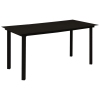 vidaXL Mesa de comedor de jardín acero y vidrio negra 150x80x74 cm