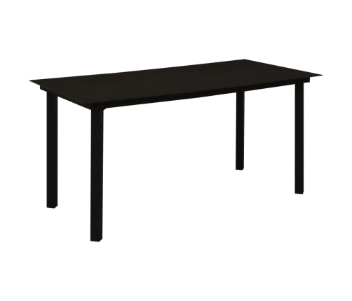 Mesa de comedor de jardín acero y vidrio negra 150x80x74 cm