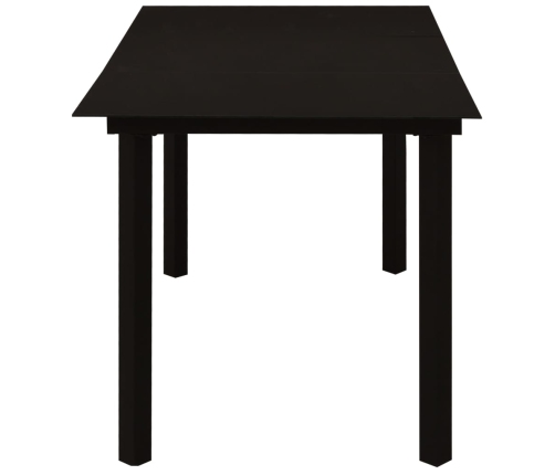 Mesa de comedor de jardín acero y vidrio negra 150x80x74 cm