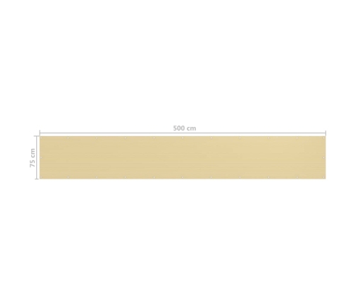 Toldo para balcón HDPE beige 75x500 cm