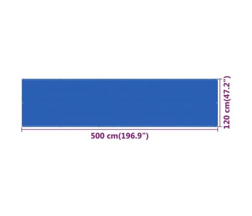 Toldo para balcón HDPE azul 120x500 cm