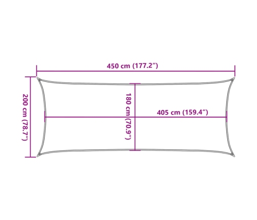 Toldo de vela gris antracita HDPE 160 g/m² 2x4,5 m