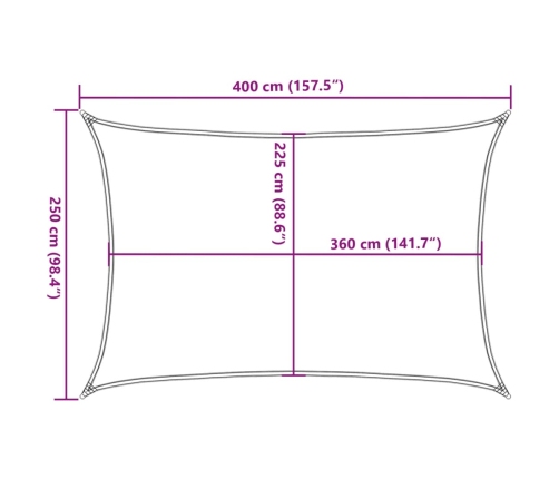 Toldo de vela gris antracita HDPE 160 g/m² 2,5x4 m