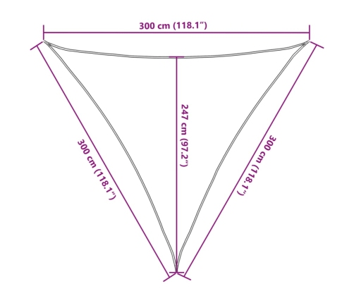 Toldo de vela HDPE gris antracita 160 g/m² 3x3x3 m