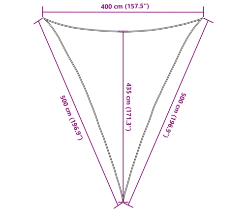 Toldo de vela gris antracita HDPE 160 g/m² 4x5x5 m