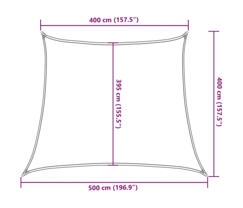 Toldo de vela HDPE antracita 160 g/m² 4/5x4 m