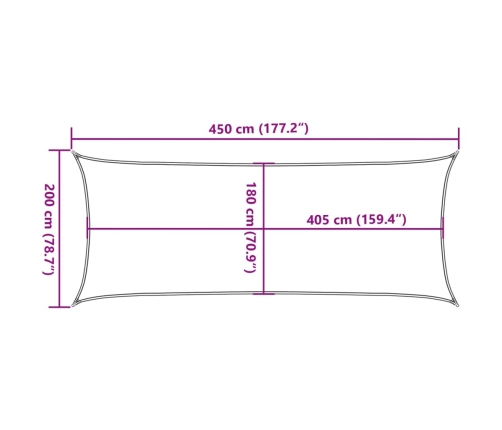 Toldo de vela crema HDPE 160 g/m² 2x4,5 m