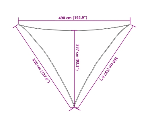 Toldo de vela blanco HDPE 160 g/m² 3,5x3,5x4,9 m