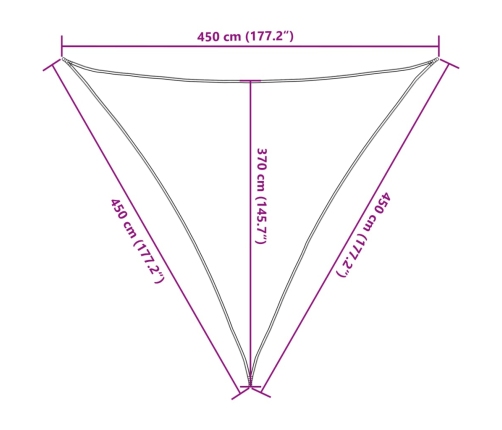 Toldo de vela HDPE blanco 160 g/m² 4,5x4,5x4,5 m