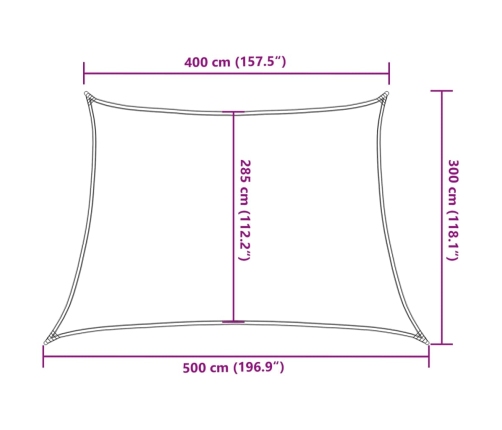 Toldo de vela blanco HDPE 160 g/m² 4/5x3 m