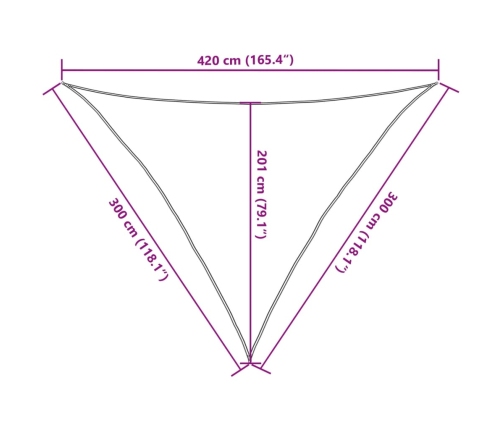 Toldo de vela verde claro HDPE 160 g/m² 3x3x4,2 m