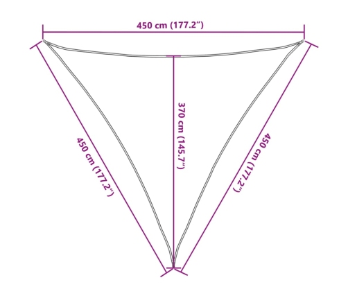 Toldo de vela HDPE verde claro 160 g/m² 4,5x4,5x4,5 m