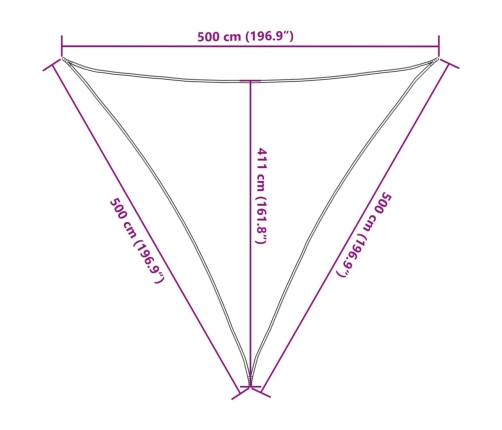 Toldo de vela HDPE verde claro 160 g/m² 5x5x5 m