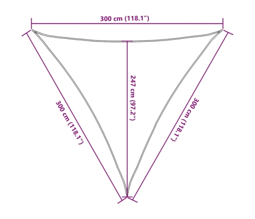 Toldo de vela terracota HDPE 160 g/m² 3x3x3 m