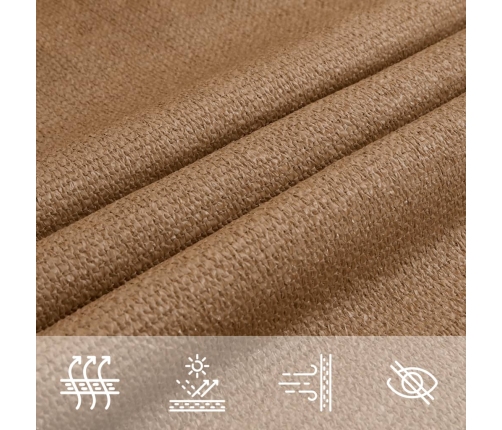 Toldo de vela HDPE gris taupe 160 g/m² 2,5x2,5x3,5 m