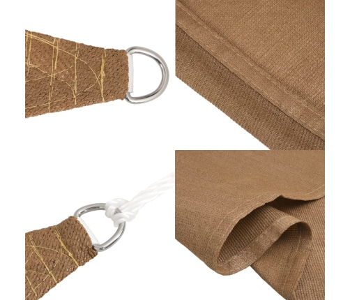 Toldo de vela HDPE gris taupe 160 g/m² 2,5x2,5x3,5 m
