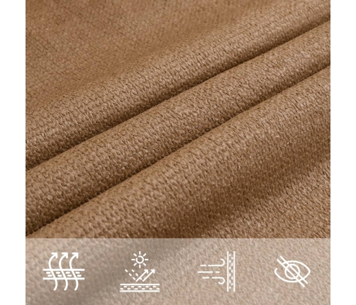Toldo de vela gris taupe HDPE 160 g/m² 5x7x7 m