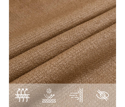 Toldo de vela HDPE gris taupe 160 g/m² 4/5x3 m