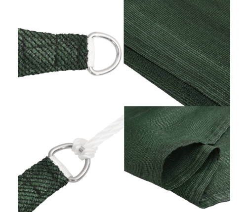 Toldo de vela HDPE verde oscuro 160 g/m² 3x3 m