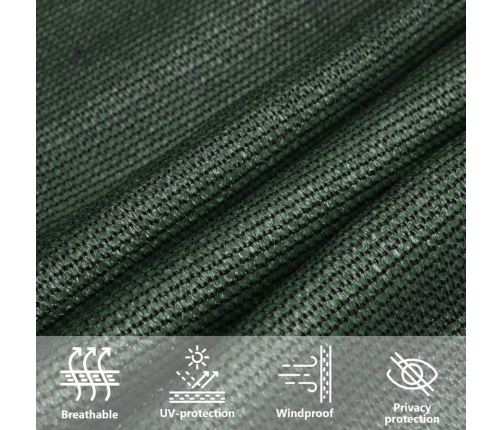 Toldo de vela HDPE verde oscuro 160 g/m² 3x3 m