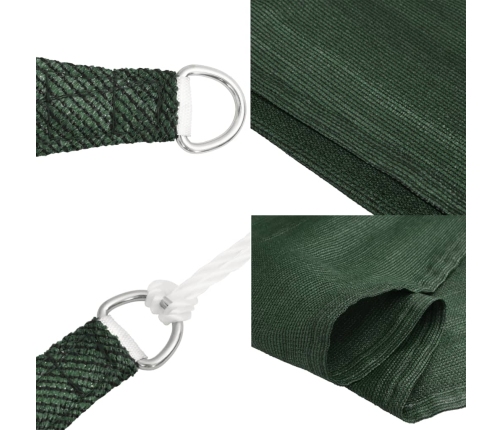 Toldo de vela verde oscuro HDPE 160 g/m² 4,5x4,5 m