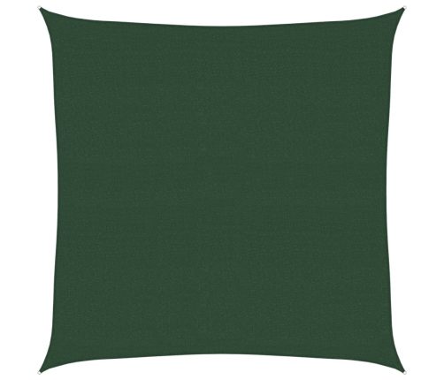 Toldo de vela HDPE verde oscuro 160 g/m² 7x7 m
