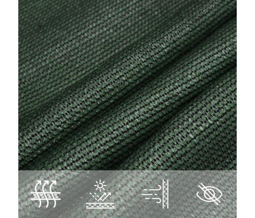 Toldo de vela HDPE verde oscuro 160 g/m² 7x7 m