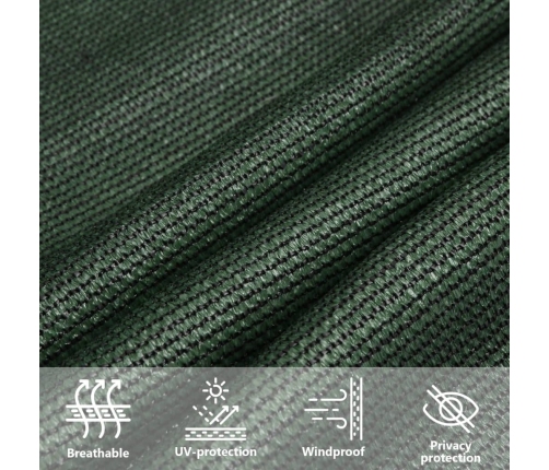 Toldo de vela HDPE verde oscuro 160 g/m² 7x7 m