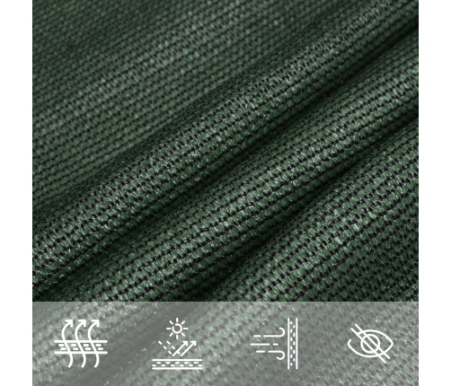 Toldo de vela verde oscuro HDPE 160 g/m² 3x4 m