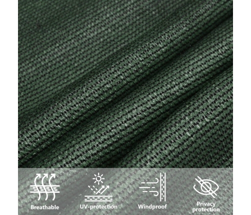 Toldo de vela verde oscuro HDPE 160 g/m² 3x4 m