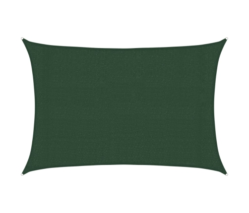 Toldo de vela verde oscuro HDPE 160 g/m² 3x4,5 m