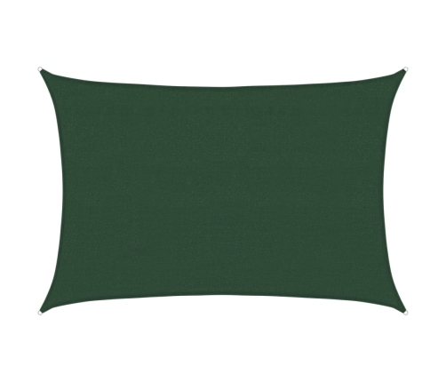 Toldo de vela HDPE verde oscuro 160 g/m² 4x6 m