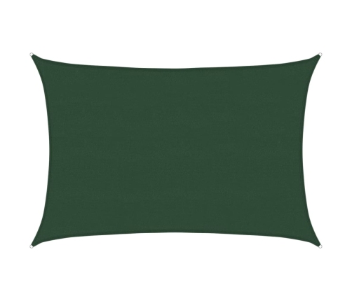Toldo de vela HDPE verde oscuro 160 g/m² 5x6 m