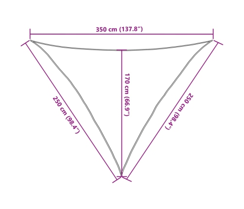 Toldo de vela HDPE azul 160 g/m² 2,5x2,5x3,5 m