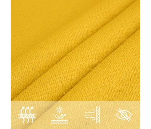 Toldo de vela cuadrado HDPE amarillo 160 g/m² 6x6 m