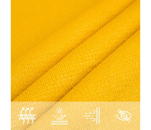 Toldo de vela triangular HDPE amarillo 160 g/m² 4x4x4 m