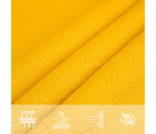 Toldo de vela triangular HDPE amarillo 160 g/m² 5x5x5 m