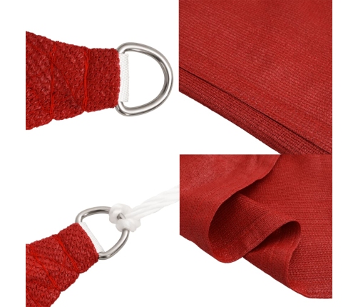 Toldo de vela rojo HDPE 160 g/m² 5x5x6 m