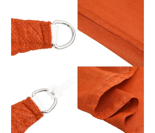 Toldo de vela HDPE naranja 160 g/m² 2x2 m