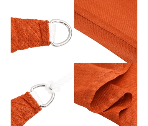 Toldo de vela cuadrado HDPE naranja 160 g/m² 4x4 m