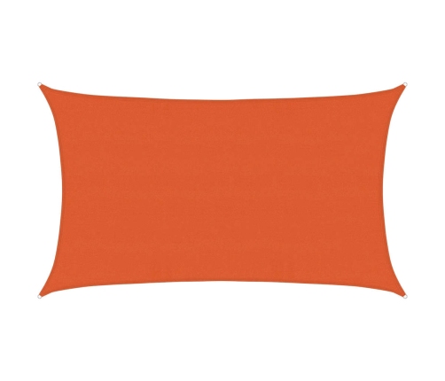 Toldo de vela rectangular HDPE naranja 160 g/m² 5x8 m