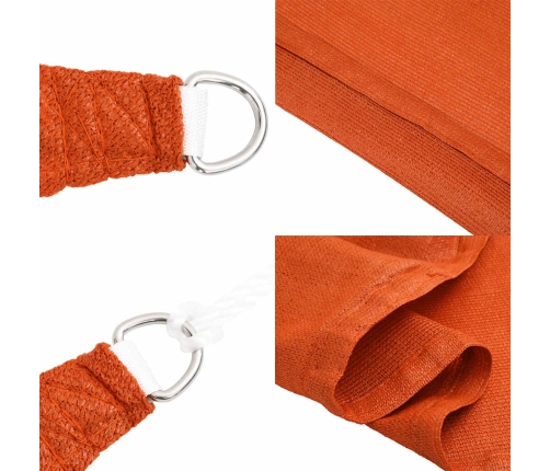 Toldo de vela triangular HDPE naranja 160 g/m² 2,5x2,5x3,5 m