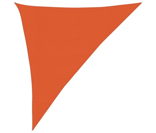 Toldo de vela triangular HDPE naranja 160 g/m² 3x4x5 m